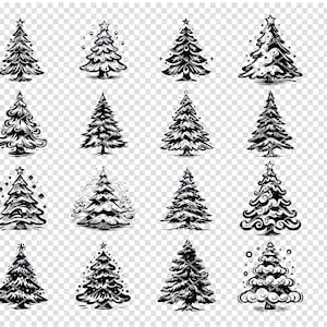 Arbre de Noël à feuilles persistantes Svg, fichiers Svg de sapin de Noël festif pour Cricut, des cliparts sapin de Noël, fichiers découpés au Laser