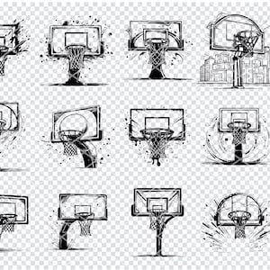 BASKETBALL HOOP SVG, Basketball Rim Netz-Svg-Dateien für Cricut, Slam Dunk Clipart, Laser Cut-Dateien