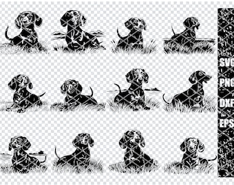 DACHSHUND Dog SVG, DACHSHUND Clipart, Dachshund Svg Files For Cricut, Dachshund Silhouette Svg, Dog svg