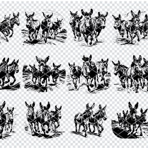 LAUFENDER ESEL CHARGE Svg, Esel-Galopp-Svg-Dateien für Cricut, Esel Sprint Clipart, Laser Cut-Dateien