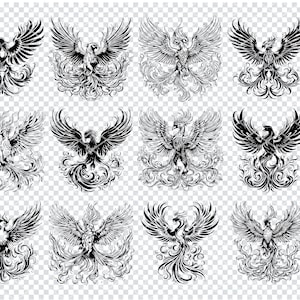 PHOENIX BIRD SVG, fichiers Svg oiseau Phoenix pour Cricut, Clipart Phoenix mythique, fichiers découpés au Laser