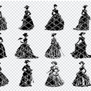 Medieval Victorian Woman Svg, Medieval Victorian Lady Svg Files For Cricut, Gothic Princess Clipart, Laser Cut Files