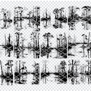 Arbre de Tupelo noir Svg, fichiers Svg d'arbre de gomme tupelo pour Cricut, Clipart arbre de Tupelo marais, fichiers découpés au Laser
