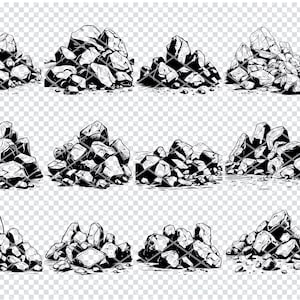 PILE DE ROCHES SVG, fichiers Svg de tas de rochers pour Cricut, Clipart de tas de pierres, fichiers découpés au Laser