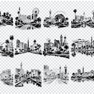LAS VEGAS Strip Svg, Las Vegas Boulevard fichiers Svg pour Cricut, Las Vegas Nightlife Clipart, fichiers découpés au Laser