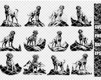 ENGLISH MASTIFF SVG, English Mastiff Dog Svg Files For Cricut, English Mastiff Clipart, Laser Cut Files