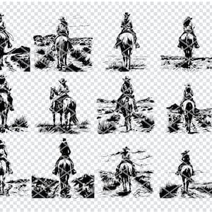 Western cowgirl paardrijden paard digitale kunstprint, rustieke cowgirl muurdecor, zuidwestelijke landschap digitale download, cowboy silhouet kunst