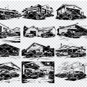 AUTO REPARATIE GARAGE Svg, auto reparatie garage Svg-bestanden voor Cricut, garage onderhoud clipart, laser gesneden bestanden