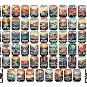 USA NATIONAL PARKS, Alle 63 Nationalparks SVG-Schnittdateien, Amerikanische Nationalparks Lasergravur Dateien