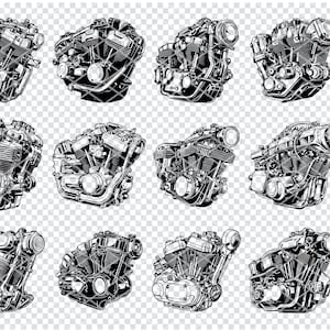 GROTE FIETSMOTOR Svg, motorfiets motor Svg-bestanden voor Cricut, motorfiets motorvermogen clipart, laser gesneden bestanden