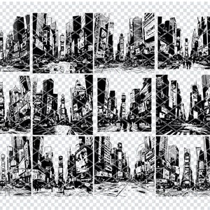 NYC TIMES SQUARE Svg, Downtown Times Square file Svg per Cricut, New York Times Square Clipart, file tagliati al laser