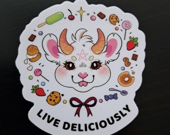 Live Deliciously, Baby Baphomet-tarrasetti, 3 kpl (3 pcs sticker set)