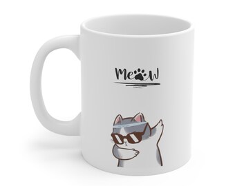 Cute Cat Ceramic Coffee Cups Mugs 11oz 325ml