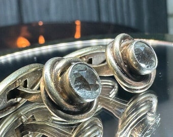 Vintage Rhinestone Cufflinks, 875 Silver & Gold Plated
