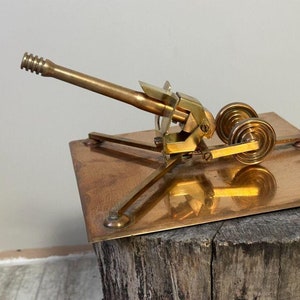 Handmade Brass Artillery Cannon Model Military Souvenir from Ukraine Vintage Bronze Cannon Replica Perfect for Collectors and Decor