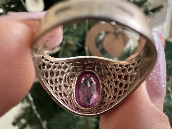 Silver 875 Ring Woman’s corundum Vintage Soviet J… - image 5