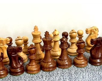 Wooden Chess Pieces: Tournament Series with Weighted Base
