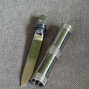 Vintage folding pocket knife Barrel Road with bottle opener  handmade in USSR prison camps collectible and functional tool