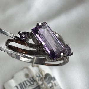 NEW Sterling Silver 925 amethyst ring purple stone women&#39;s jewelry