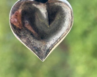 Vintage Sterling Silver 925 Heart Locket Pendant, Romantic Necklace