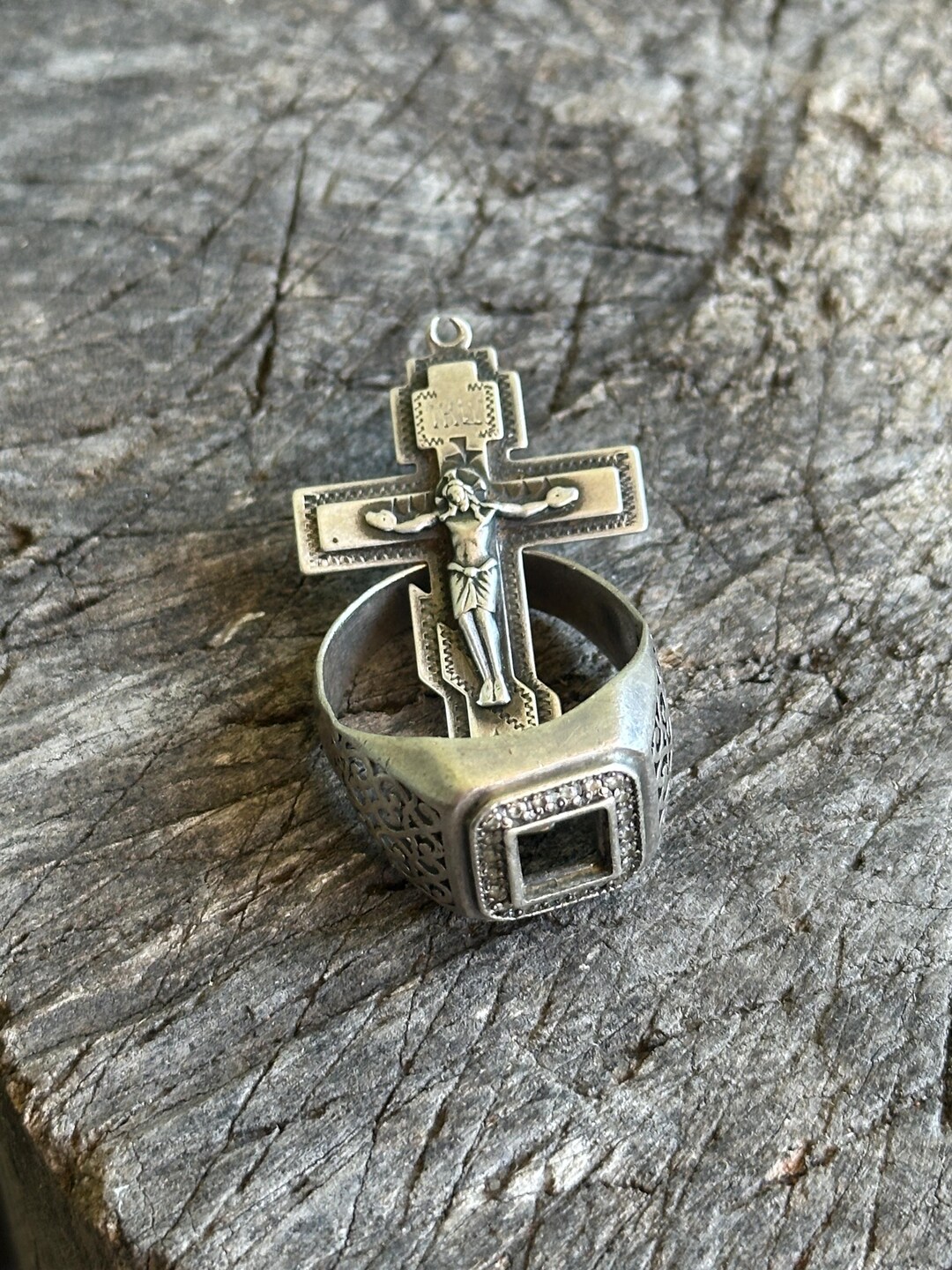 Silver Cross and Ring Etsy — free download