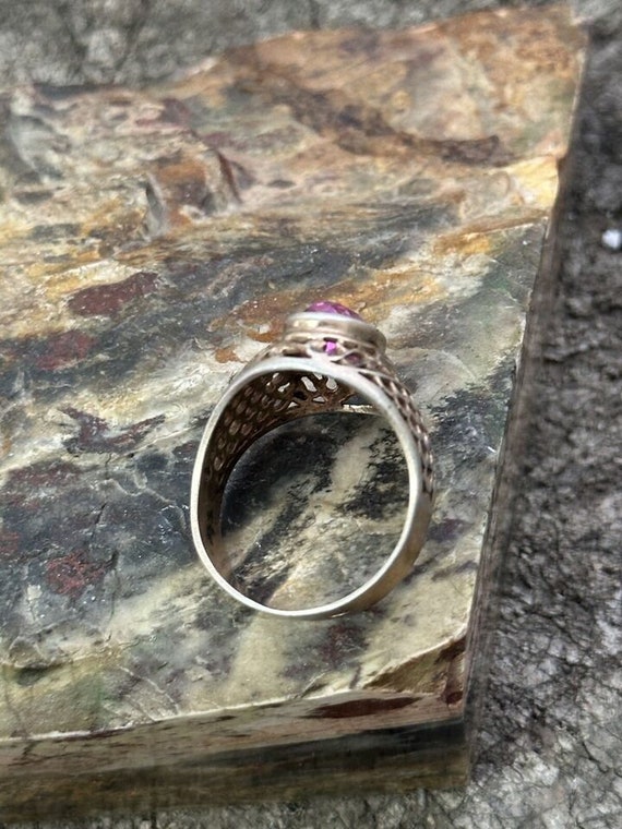 Silver 875 Ring Woman’s corundum Vintage Soviet J… - image 3