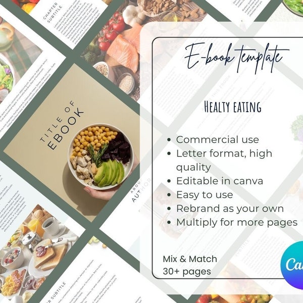 E-book sjabloon gezond eten | Lifestyle-werkmapsjabloon | volledig bewerkbaar