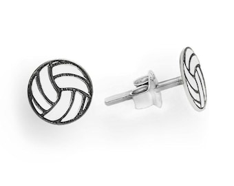 Volleyball ball earrings. 925 sterling silver earrings. Dainty earrings. Birthday gift for her. Symbolic jewellery. 24k gold. Sport jewelry.