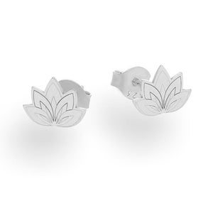 Lotus Blume Ohrringe. 925 Sterling Silber Ohrringe. Zierliche Natur Ohrhänger. Geschenk für sie. Pflanzenschmuck. 24 Karat vergoldet. Natur Schmuck.