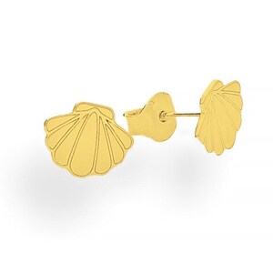 Seashell earrings. 925 sterling silver earrings. Dainty nature earrings. Birthday gift for her. Sea jewellery. 24k gold. Nature jewelry.