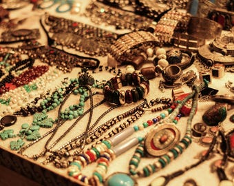 Mystery Boho Jewellery Lot of 10 pcs. Includes Necklaces Bracelets Rings & More