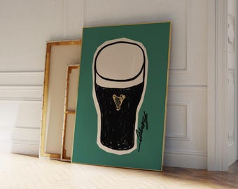 Impresión de Guinness, ilustración, decoración del hogar, arte mural (descarga digital)