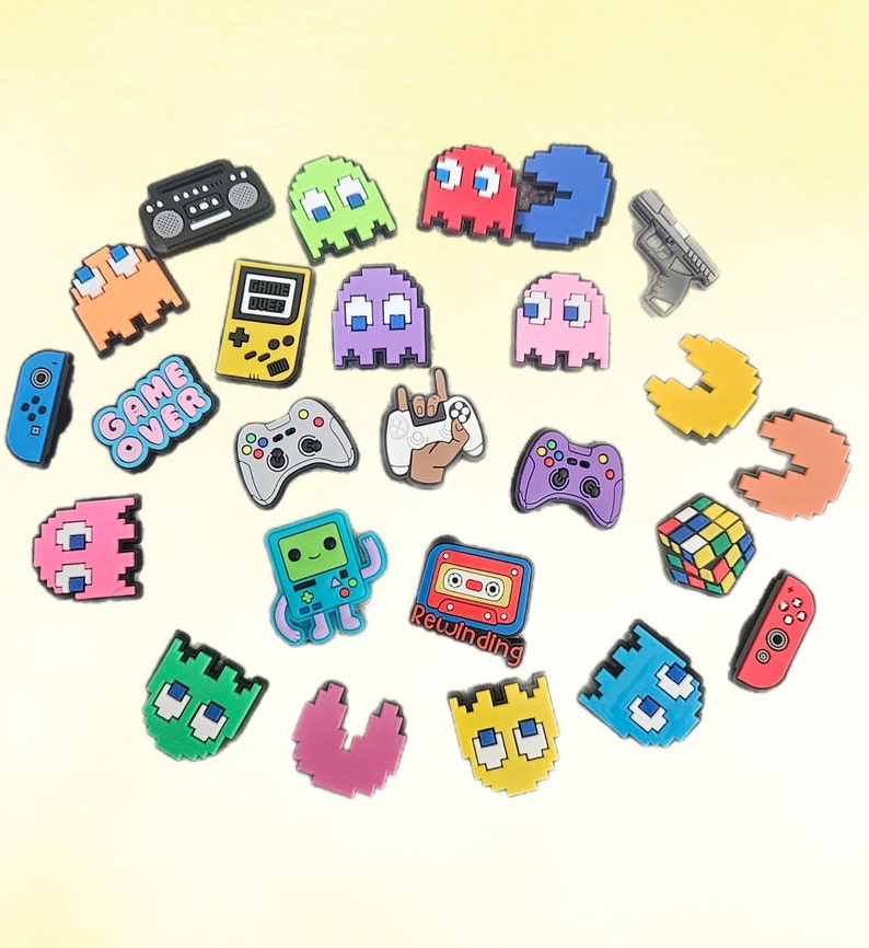 Gaming Croc Charm Jibbitz Pacman Rubix Cube Nintendo Switch - Etsy