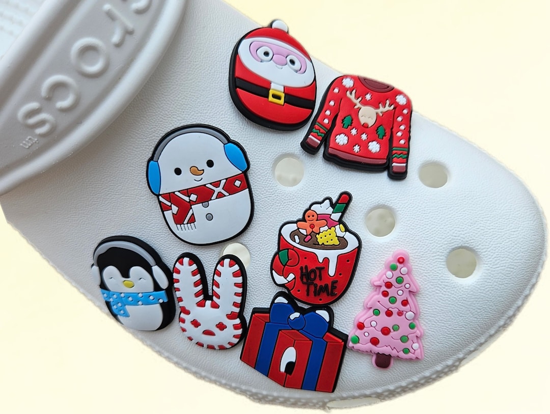 Christmas Croc Charm Jibbitz Tree Drink Present Jumper Etsy