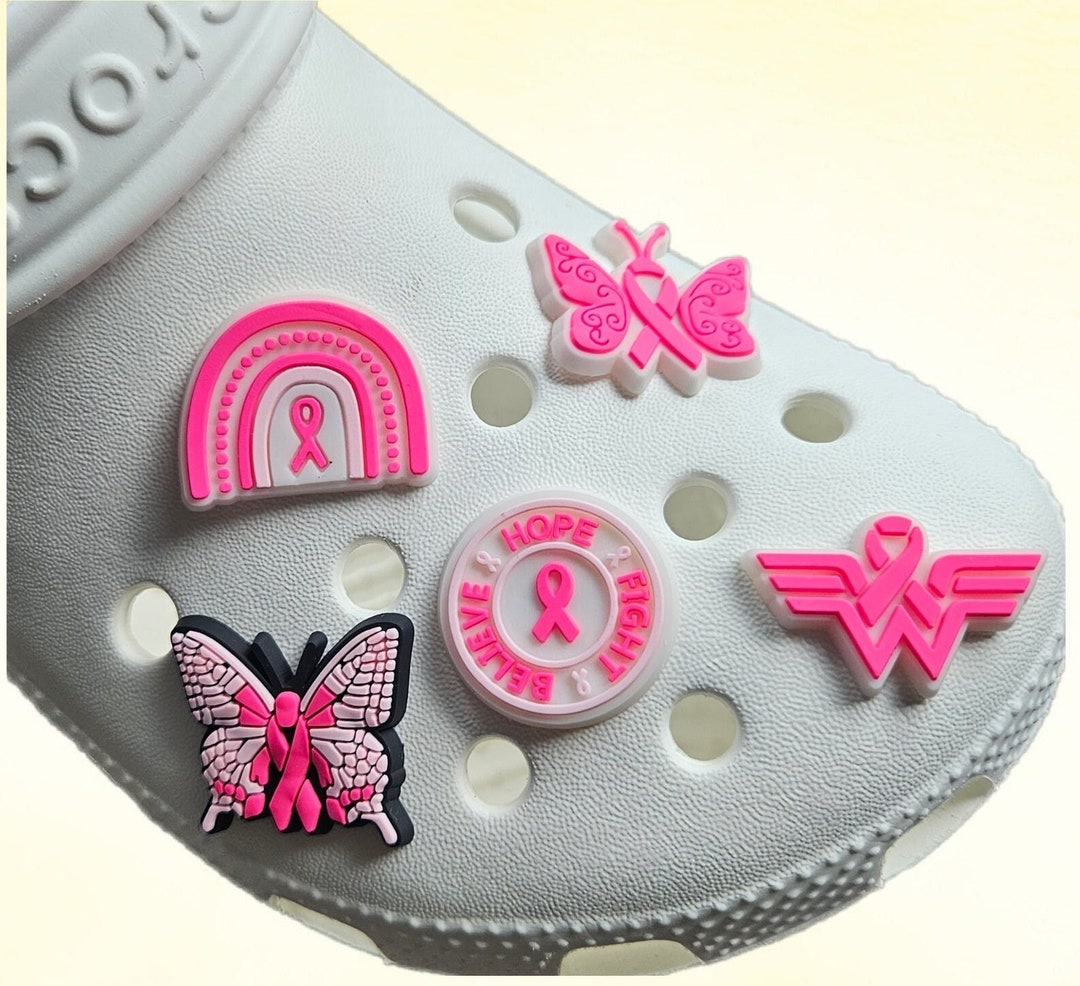 Breast Cancer Awareness Croc Charm Jibbitz Pink Ribbon Etsy