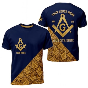 Freemason Custom Lodge T-Shirt Personalized Name City State No.99