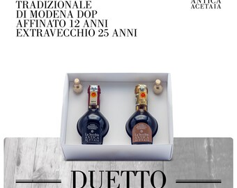 モデナの伝統的なバルサミコ酢 D.O.P.デュエット「EXTRA OLD + REFINED