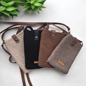 Mini Messenger Bag, Crochet Shoulder Bag Perfect for Women, Cute Crochet Phone Bag, Handmade Gift, Custom Knitting Bag, Gift for Her