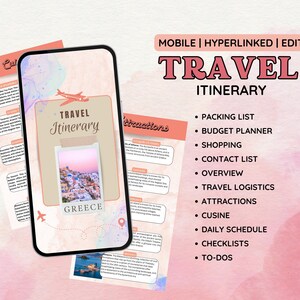 Travel Planner, Vacation Planner, Travel Itinerary, Travel Journal, Travel Budget, Trip Organizer, Travel Checklist, Printable Planner