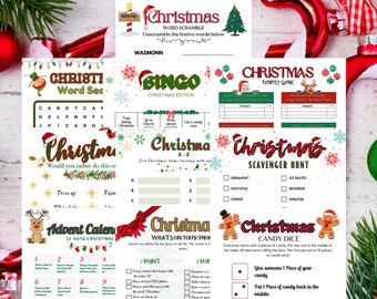 Printable Christmas Game Bundle,Christmas Party Games,Christmas Games Printable,Christmas Family Games,Christmas Trivia,Christmas Activities