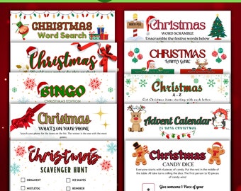 Printable Christmas Game Bundle,Christmas Party Games,Christmas Games Printable,Christmas Family Games,Christmas Trivia,Christmas Activities