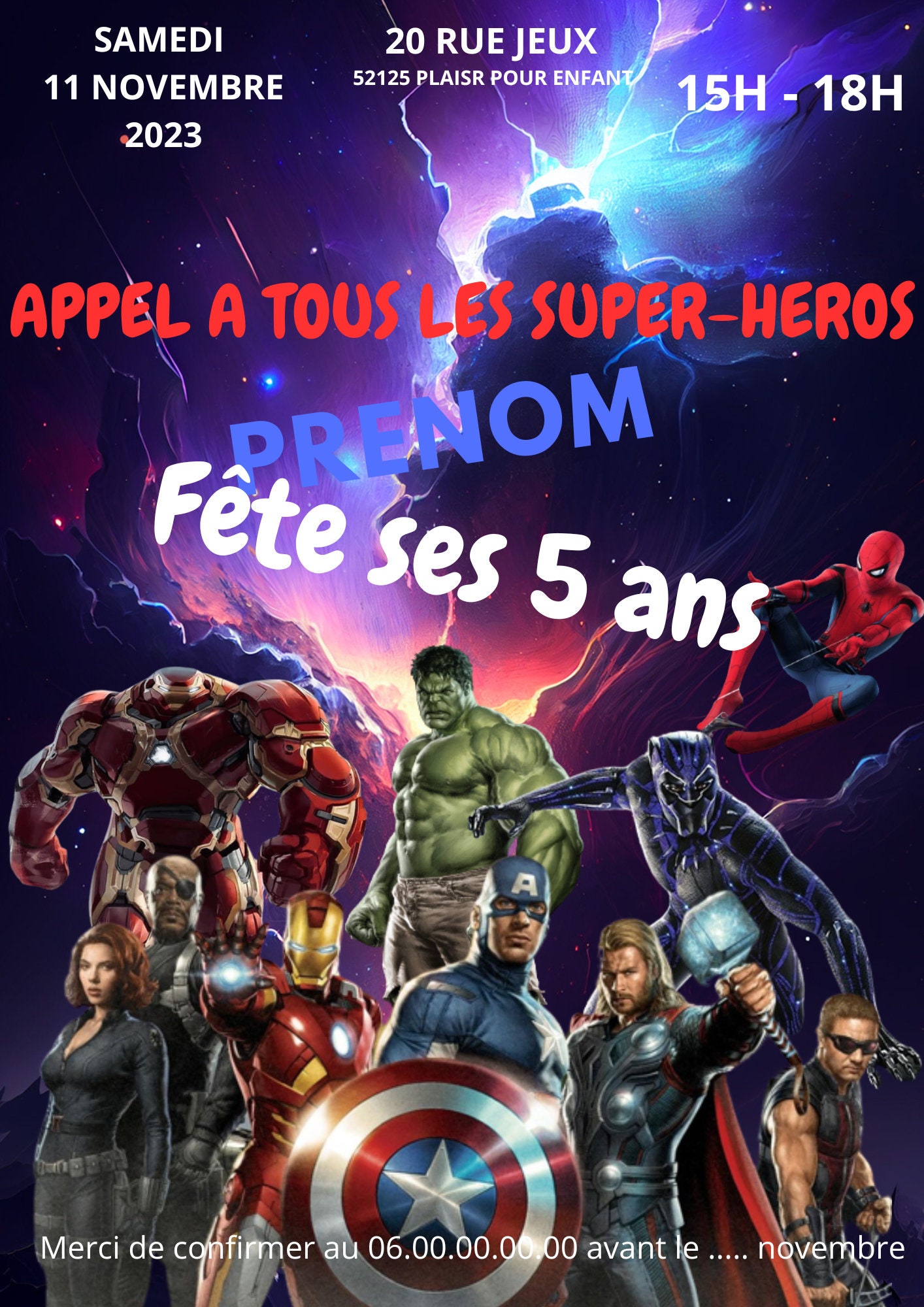 Lot décoration anniversaire Avengers Marvel super Hero