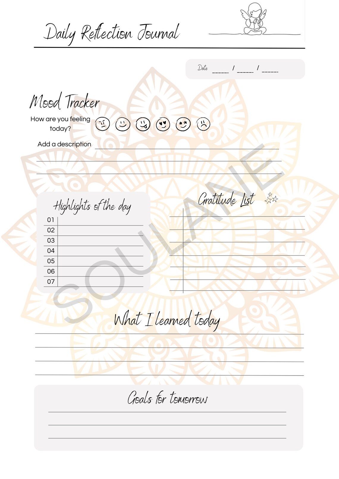 Daily Reflection Journal - PDF Printable - Etsy