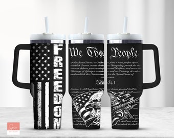 Patriotic American flag 40 oz Tumbler wrap, Tumbler Laser Design, Veteran Military Tumbler Laser Engraved Svg