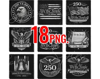 250th Anniversary 4th of July slate engraving files, patriotic laser engrave, Anniversary America Coasters, Laser Engraving Design PNG