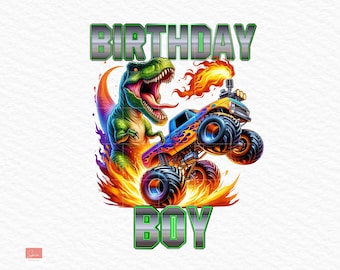Birthday, Just a boy who loves monster truck, Extreme Vehicle Png, Sublimation Design, digital Download