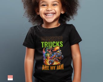 Monster trucks are my jam, Just a boy who loves monster truck, Extreme Vehicle Png, Sublimation Design, digital Download