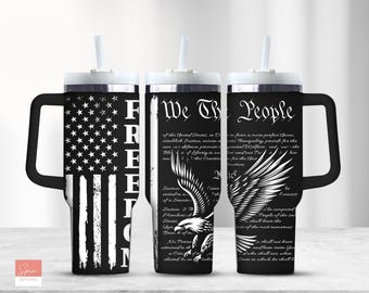 Patriotic American flag 40 oz Tumbler wrap, Tumbler Laser Design, Veteran Military Tumbler Laser Engraved Svg