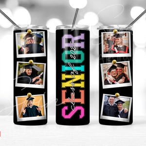 Graduation class of 2025 Photo Tumbler PNG 20 Oz Skinny Tumbler, Instant Download