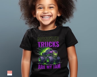 Monster trucks are my jam, Just a boy who loves monster truck, Extreme Vehicle Png, Sublimation Design, digital Download